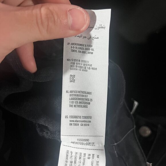 Abercrombie The '90s Straight Ultra High Rise Jeans Black CURVE LOVE Size 37 24S - Picture 16 of 16